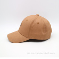 Braun 6 Panel Solid Color Baseballkappe